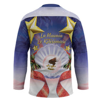 American Samoa Christmas Hockey Jersey Seashell Santa Beach Vibes - Polynesian Pride