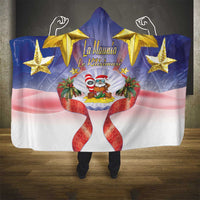 American Samoa Christmas Hooded Blanket Seashell Santa Beach Vibes - Polynesian Pride