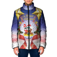 American Samoa Christmas Padded Jacket Seashell Santa Beach Vibes - Polynesian Pride