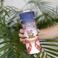 American Samoa Christmas Skinny Tumbler Seashell Santa Beach Vibes - Polynesian Pride