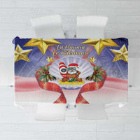 American Samoa Christmas Tablecloth Seashell Santa Beach Vibes - Polynesian Pride