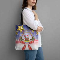 American Samoa Christmas Tote Bag Seashell Santa Beach Vibes - Polynesian Pride
