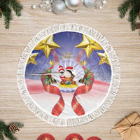 American Samoa Christmas Tree Skirt Seashell Santa Beach Vibes - Polynesian Pride