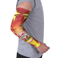 French Polynesia Christmas Arm Sleeves Seashell Santa Beach Vibes - Polynesian Pride