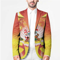 French Polynesia Christmas Blazer Seashell Santa Beach Vibes - Polynesian Pride