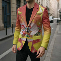 French Polynesia Christmas Blazer Seashell Santa Beach Vibes - Polynesian Pride