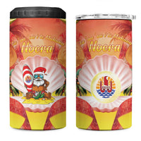French Polynesia Christmas 4 in 1 Can Cooler Tumbler Seashell Santa Beach Vibes - Polynesian Pride