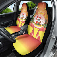 French Polynesia Christmas Car Seat Cover Seashell Santa Beach Vibes - Polynesian Pride