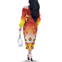 French Polynesia Christmas Family Matching Off The Shoulder Long Sleeve Dress and Hawaiian Shirt Seashell Santa Beach Vibes - Polynesian Pride