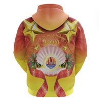 French Polynesia Christmas Hoodie Seashell Santa Beach Vibes - Polynesian Pride