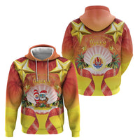 French Polynesia Christmas Hoodie Seashell Santa Beach Vibes - Polynesian Pride
