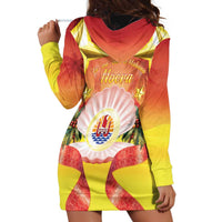 French Polynesia Christmas Hoodie Dress Seashell Santa Beach Vibes - Polynesian Pride