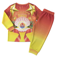 French Polynesia Christmas Pajama Set Seashell Santa Beach Vibes - Polynesian Pride