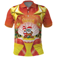 French Polynesia Christmas Polo Shirt Seashell Santa Beach Vibes - Polynesian Pride