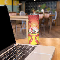 French Polynesia Christmas Skinny Tumbler Seashell Santa Beach Vibes - Polynesian Pride