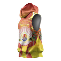 French Polynesia Christmas Sleeveless Hoodie Seashell Santa Beach Vibes - Polynesian Pride