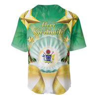 Cook Islands Christmas Baseball Jersey Seashell Santa Beach Vibes - Polynesian Pride