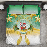 Cook Islands Christmas Bedding Set Seashell Santa Beach Vibes - Polynesian Pride