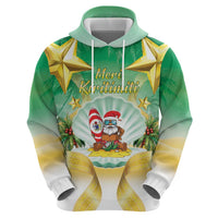 Cook Islands Christmas Hoodie Seashell Santa Beach Vibes - Polynesian Pride