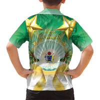 Cook Islands Christmas Kid Hawaiian Shirt Seashell Santa Beach Vibes - Polynesian Pride