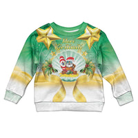 Cook Islands Christmas Kid Ugly Christmas Sweater Seashell Santa Beach Vibes - Polynesian Pride