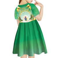 Cook Islands Christmas Kid Short Sleeve Dress Seashell Santa Beach Vibes - Polynesian Pride