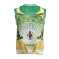 Cook Islands Christmas Knitted V-Neck Vest Seashell Santa Beach Vibes - Polynesian Pride
