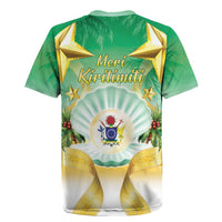 Cook Islands Christmas Rugby Jersey Seashell Santa Beach Vibes - Polynesian Pride