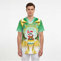 Cook Islands Christmas Scrub Top Seashell Santa Beach Vibes - Polynesian Pride