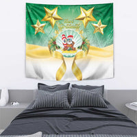 Cook Islands Christmas Tapestry Seashell Santa Beach Vibes - Polynesian Pride