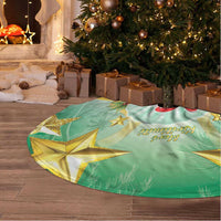 Cook Islands Christmas Tree Skirt Seashell Santa Beach Vibes - Polynesian Pride