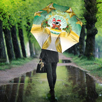 Cook Islands Christmas Umbrella Seashell Santa Beach Vibes - Polynesian Pride