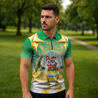 Cook Islands Christmas Zipper Polo Shirt Seashell Santa Beach Vibes LT05 - Polynesian Pride