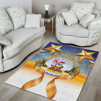Marshall Islands Christmas Area Rug Seashell Santa Beach Vibes - Polynesian Pride