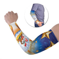 Marshall Islands Christmas Arm Sleeves Seashell Santa Beach Vibes - Polynesian Pride