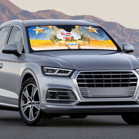 Marshall Islands Christmas Auto Sun Shade Seashell Santa Beach Vibes - Polynesian Pride