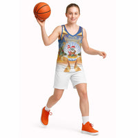 Marshall Islands Christmas Basketball Jersey Seashell Santa Beach Vibes - Polynesian Pride