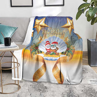 Marshall Islands Christmas Blanket Seashell Santa Beach Vibes - Polynesian Pride