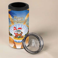 Marshall Islands Christmas 4 in 1 Can Cooler Tumbler Seashell Santa Beach Vibes - Polynesian Pride