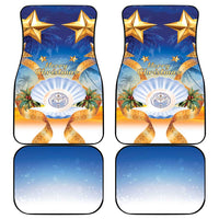 Marshall Islands Christmas Car Mats Seashell Santa Beach Vibes - Polynesian Pride