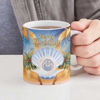 Marshall Islands Christmas Ceramic Mug Seashell Santa Beach Vibes - Polynesian Pride