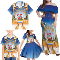 Marshall Islands Christmas Family Matching Off Shoulder Maxi Dress and Hawaiian Shirt Seashell Santa Beach Vibes - Polynesian Pride