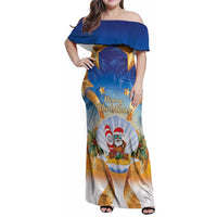 Marshall Islands Christmas Family Matching Off Shoulder Maxi Dress and Hawaiian Shirt Seashell Santa Beach Vibes - Polynesian Pride