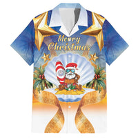 Marshall Islands Christmas Family Matching Tank Maxi Dress and Hawaiian Shirt Seashell Santa Beach Vibes - Polynesian Pride