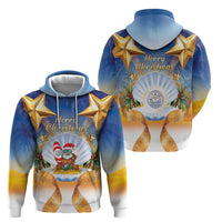 Marshall Islands Christmas Hoodie Seashell Santa Beach Vibes - Polynesian Pride