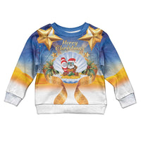 Marshall Islands Christmas Kid Ugly Christmas Sweater Seashell Santa Beach Vibes - Polynesian Pride