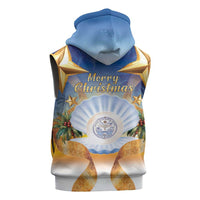 Marshall Islands Christmas Sleeveless Zip Hoodie Seashell Santa Beach Vibes LT05 - Polynesian Pride
