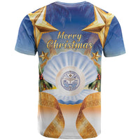 Marshall Islands Christmas T Shirt Seashell Santa Beach Vibes - Polynesian Pride
