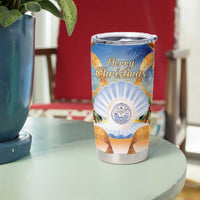 Marshall Islands Christmas Tumbler Cup Seashell Santa Beach Vibes - Polynesian Pride