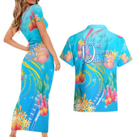 Under The Sea Scuba Diving Couples Matching Short Sleeve Bodycon Dress and Hawaiian Shirt Polynesian Pattern LT05 - Polynesian Pride